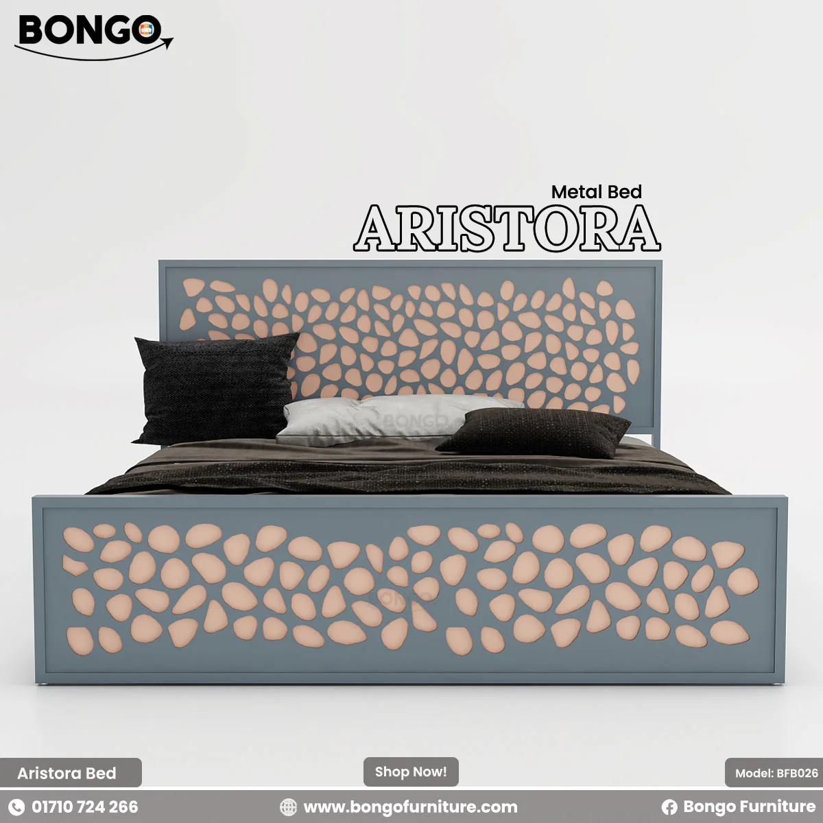 Aristora - Metal Bed | BFB026 - Image 4