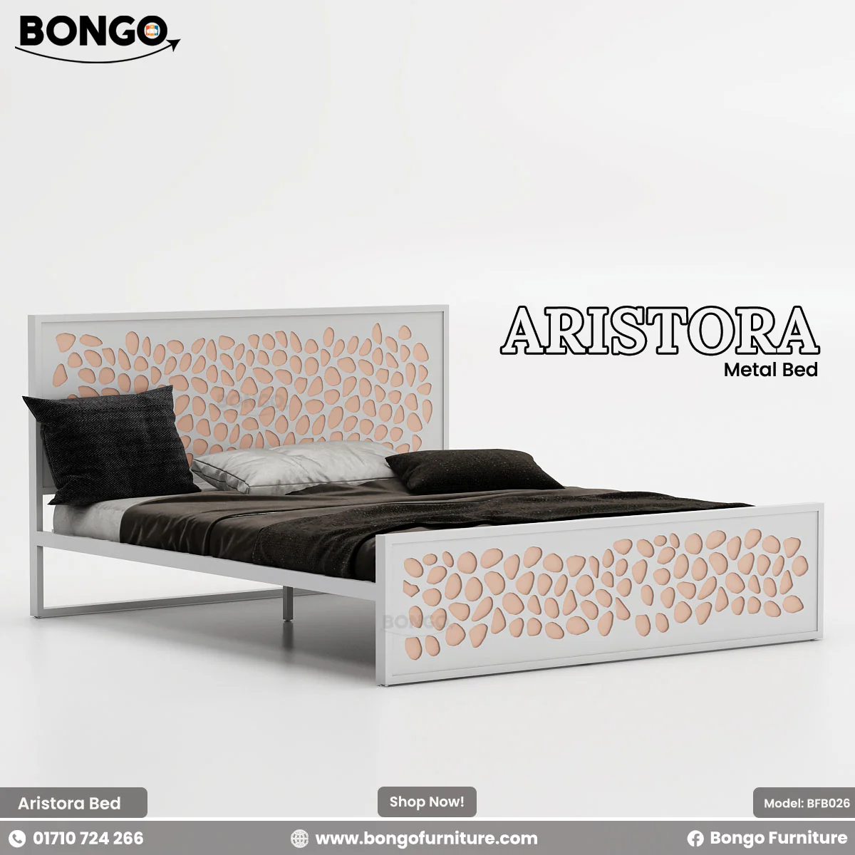 Aristora - Metal Bed | BFB026 - Image 6
