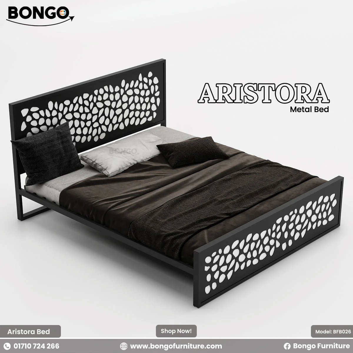 Aristora - Metal Bed | BFB026 - Image 8