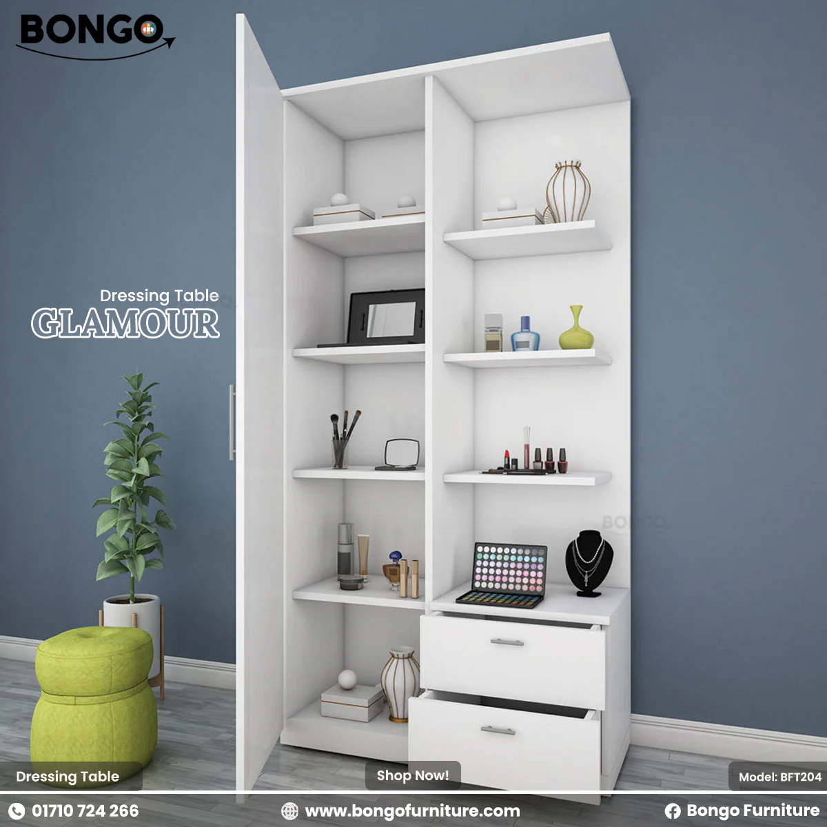 Glamour Dressing Table - BFT204 - Image 2
