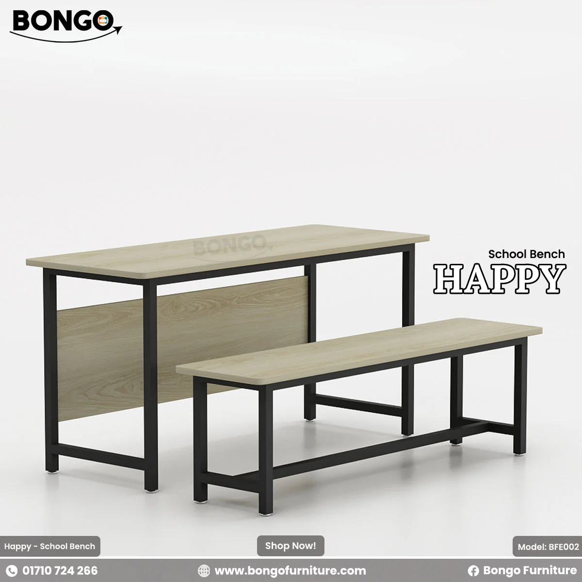 Happy - School Bench | BFE002 - Image 4