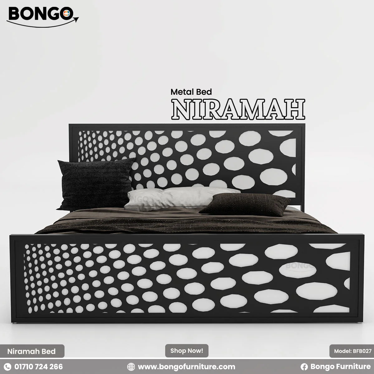 Niramah - Metal Bed | BFB027 - Image 2