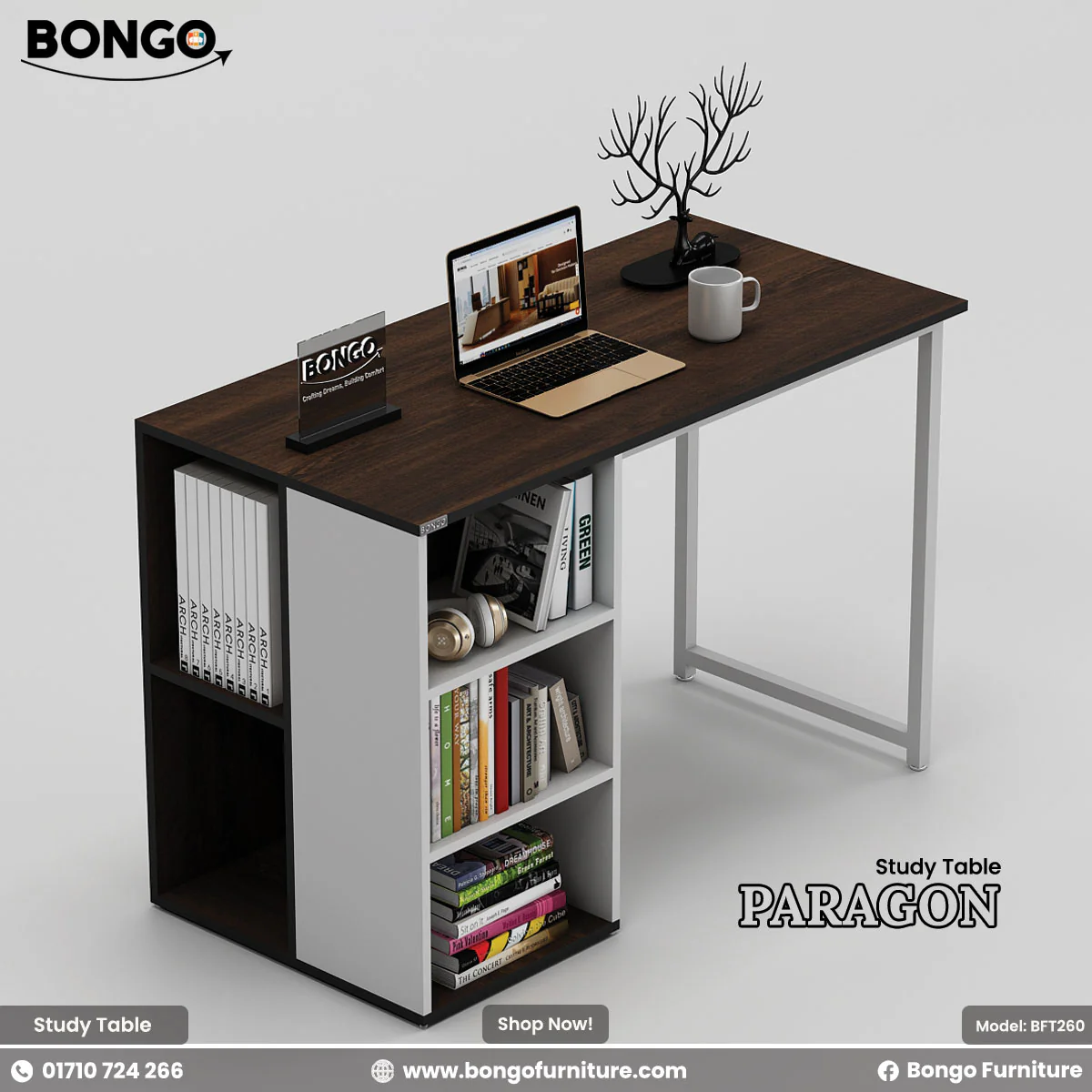 Paragon Study Table & Home office Desk - BFT260 - Image 3