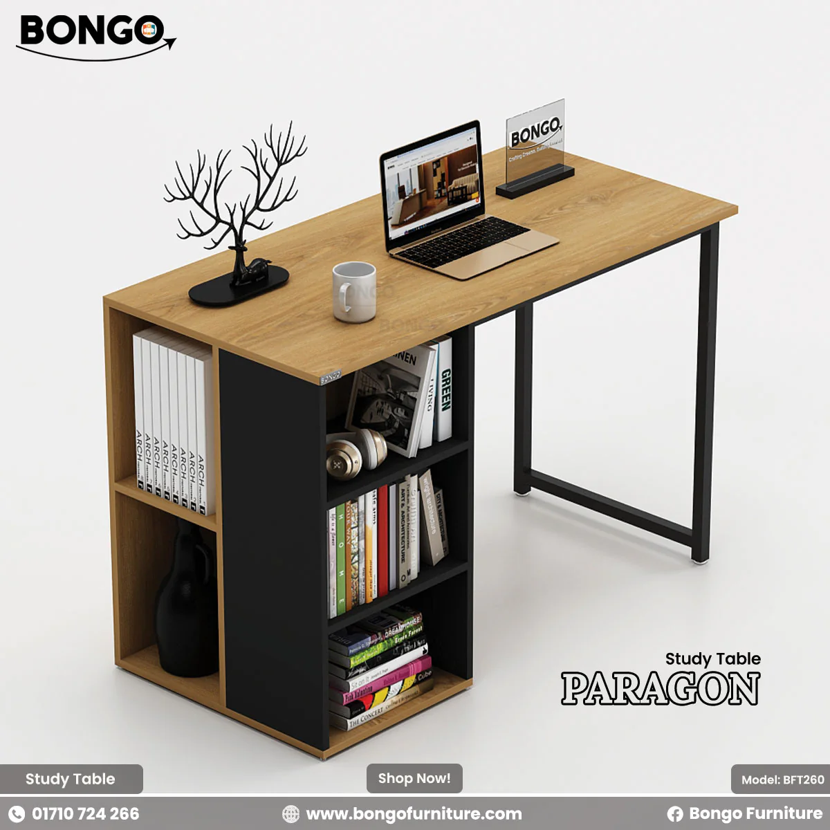 Paragon Study Table & Home office Desk - BFT260 - Image 4