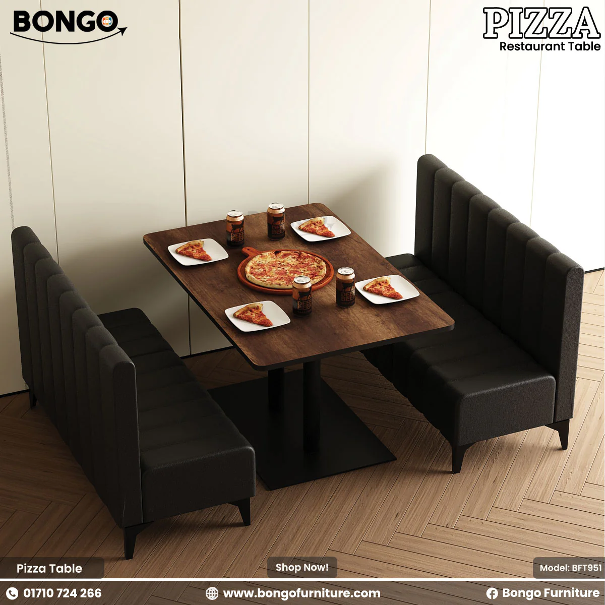 Pizza - Restaurant Table | BFT951 - Image 3