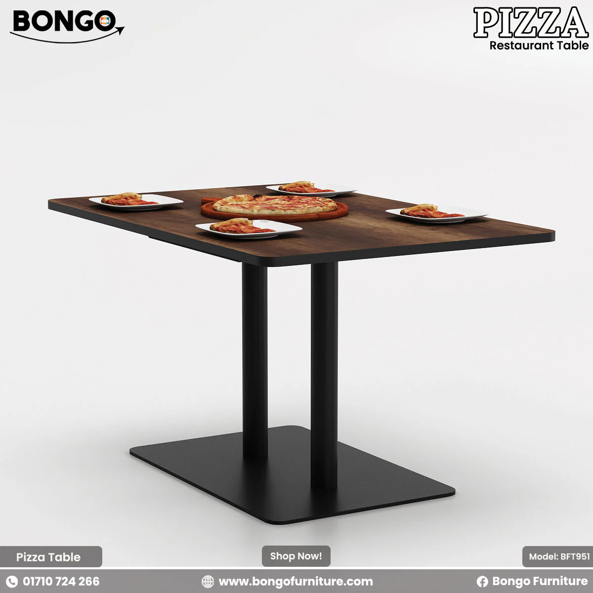 Pizza - Restaurant Table | BFT951 - Image 4
