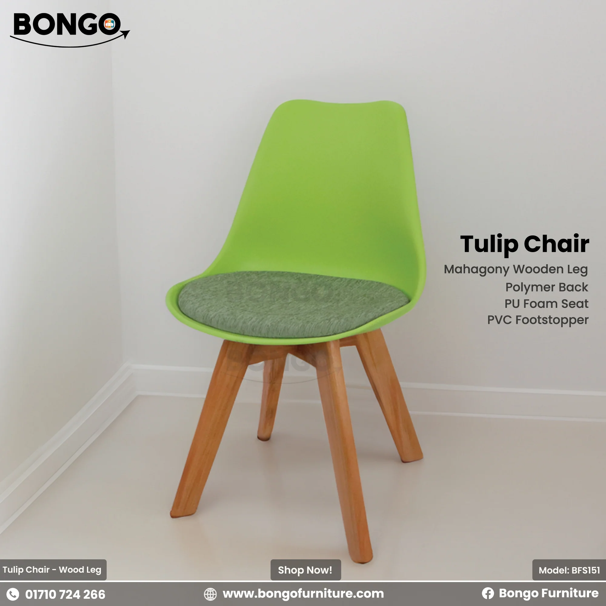 Tulip Chair - Wooden Leg | BFS151 - Image 5
