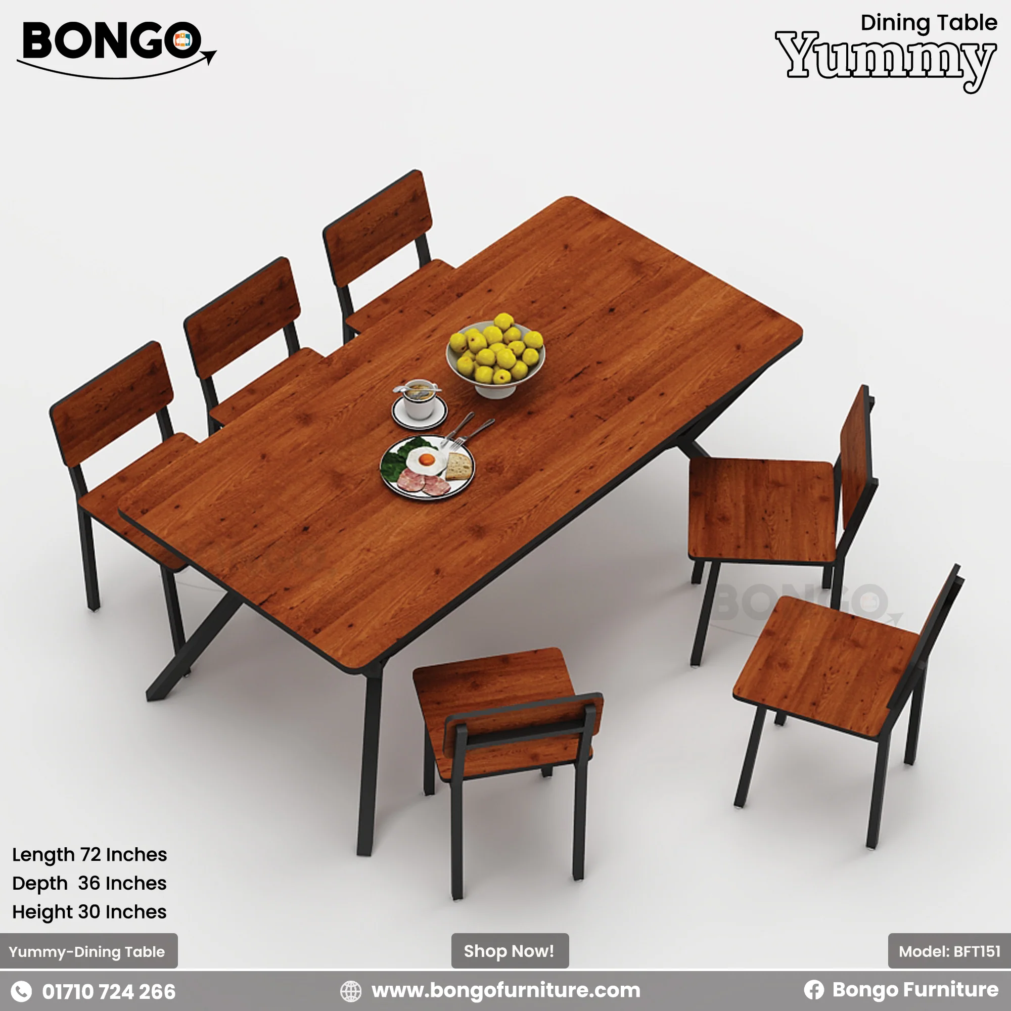 Yummy - Dining Table | BFT151 - Image 5